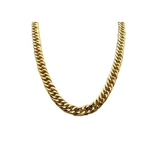 Toyvian Cadena Plana de Oro del Collar de Oro de Hip Hop para los Hombres Joyería de Oro para el Adorno de decoración de Cuello de Hombres