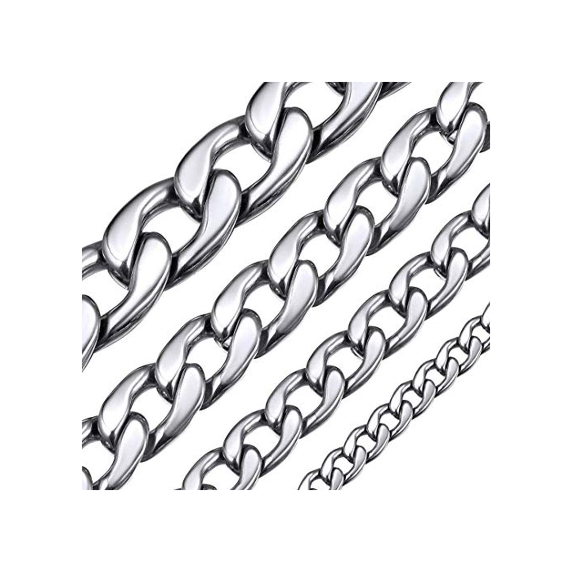 ChainsHouse Cadena eslabones Hombre Collar Cadenas Rap 12mm Ancho 46cm Largo Cadena de Chico Regalo Hijo Novio cumpleaños