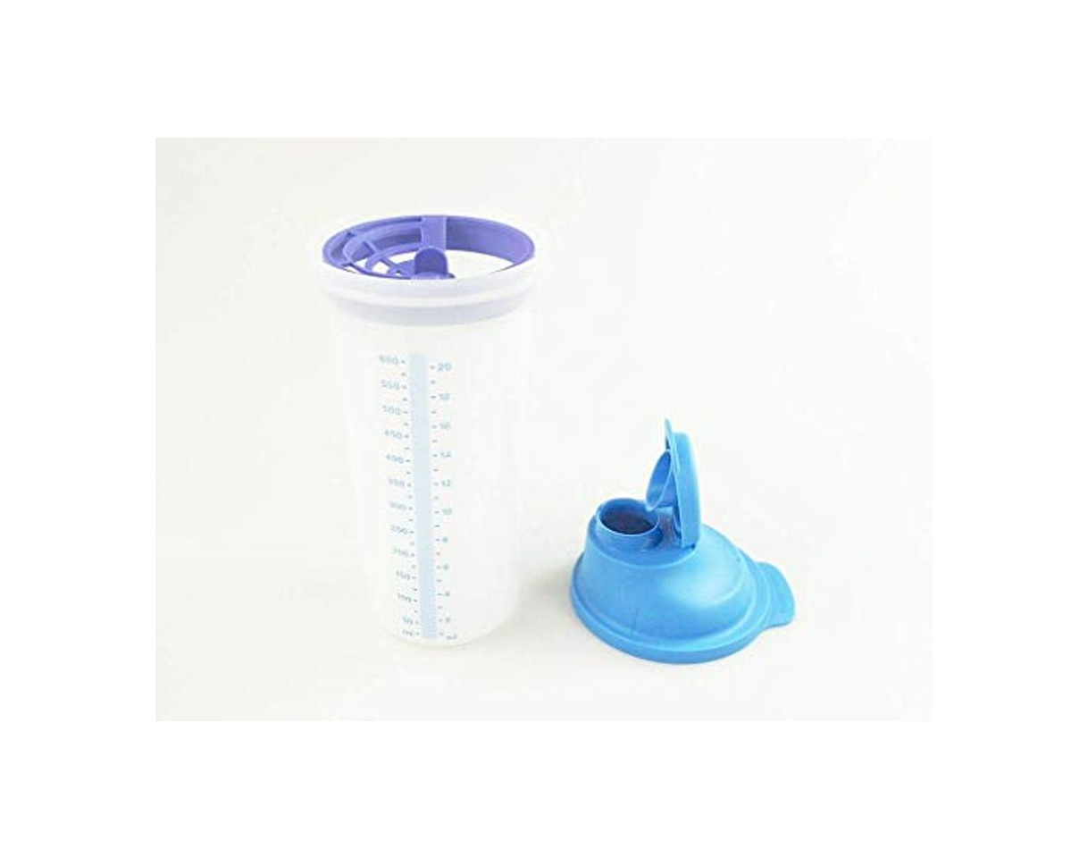 Social Tupperware Agitador con batidor con recipiente de medición grande 600 ml azul