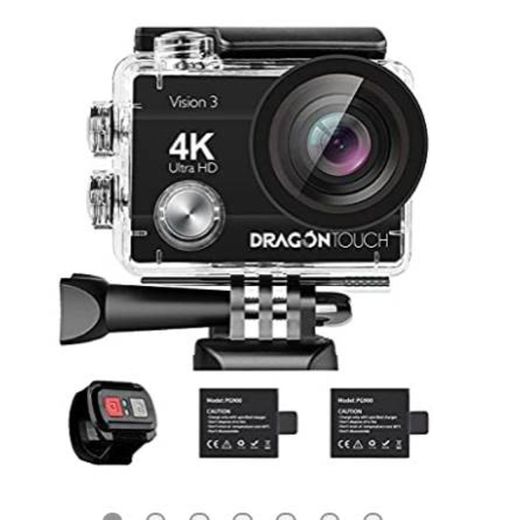 Dragon Touch 4K Action Camera 16MP Vision 3 Underwater Water