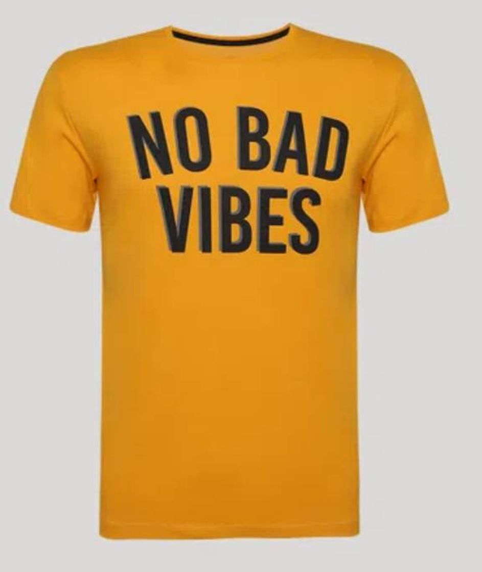 Moda Camiseta Masculina "No Bad Vibes" Manga Curta Gola Careca ...