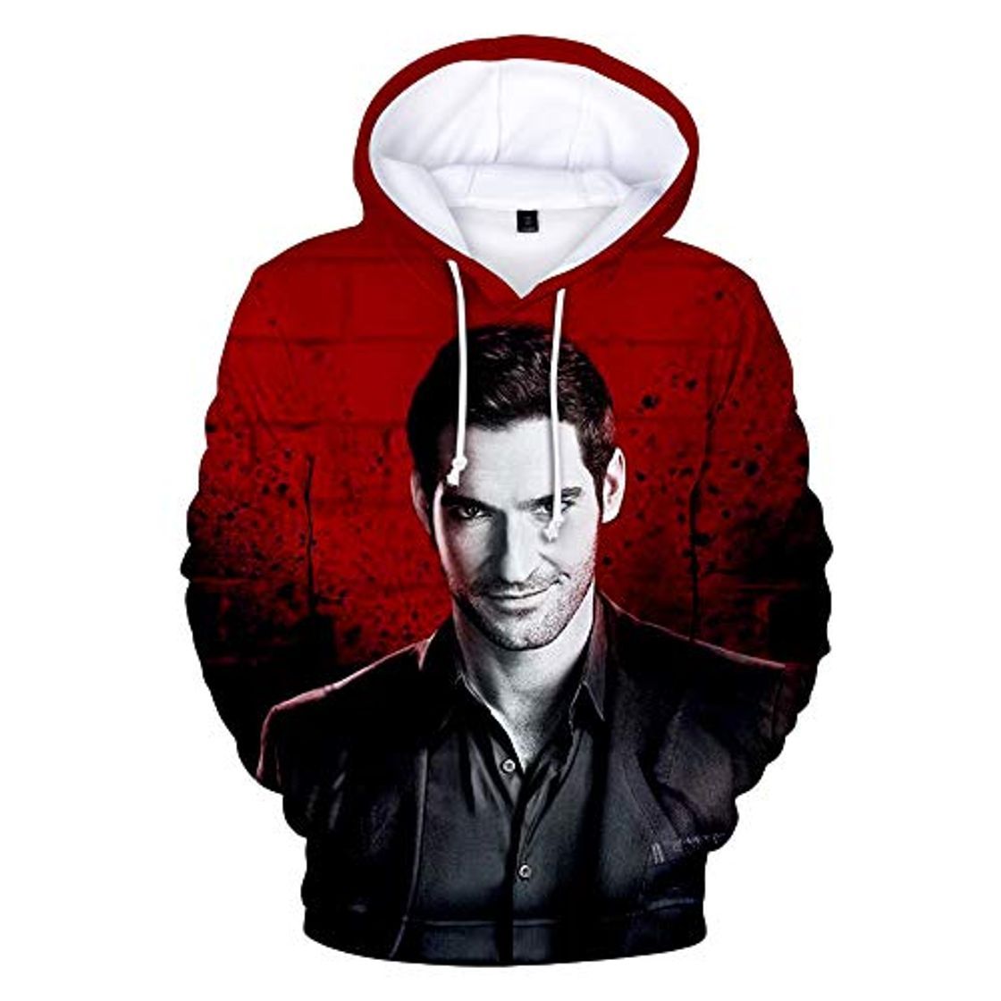 Moda Rgfkjgnbf Unisex Lucifer Sudaderas Tops Casuales Suelta la Camiseta de la impresión