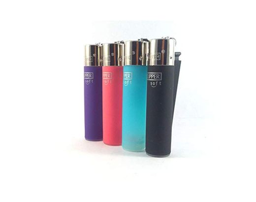 4 x Clipper Soft Lighters Regular Size Rubber Clipper Gas Lighter by Clipper