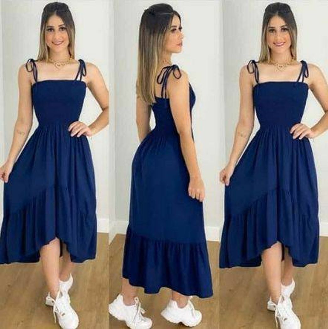 Moda Vestido longo casual