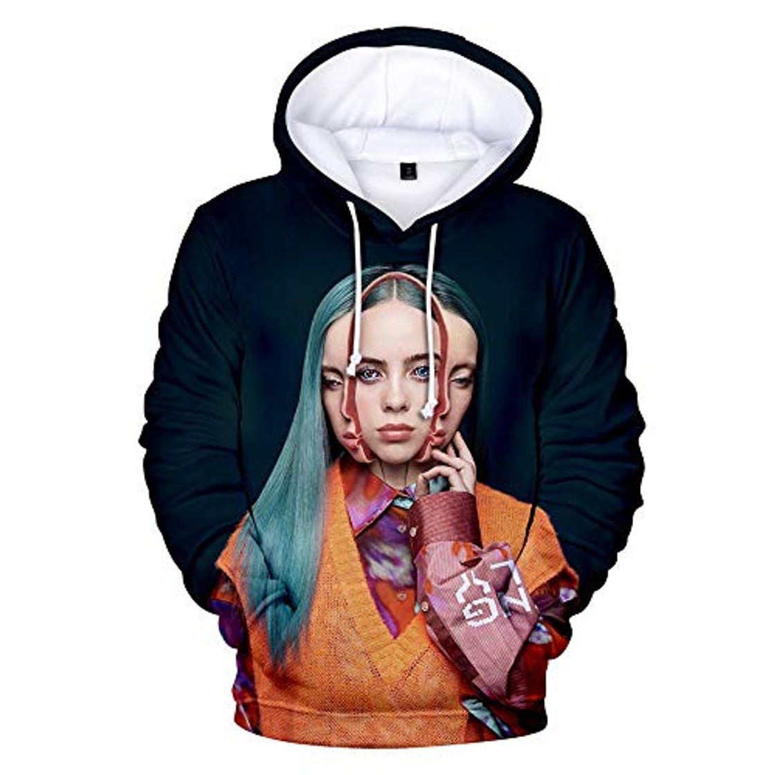 Moda NOBRAND Billie Eilish Genio Chica Personalidad Tendencia Hombres y Mujeres impresión en Color 3D Sudadera con Capucha Sudadera con Capucha Sudadera Unisex Sudadera Unisex