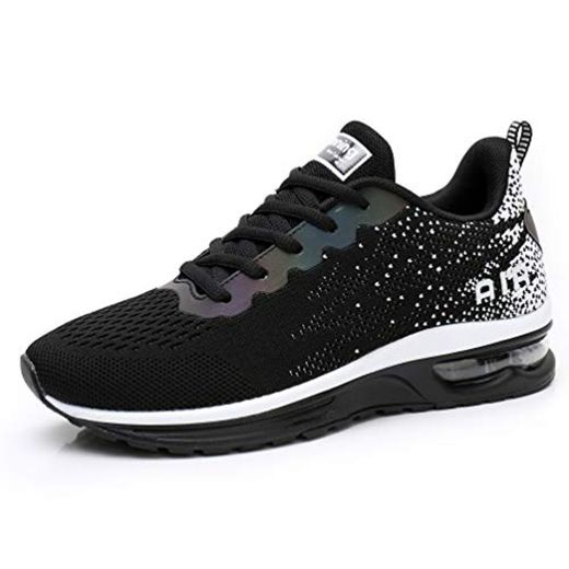 AFFINEST Zapatos para Correr para Mujer Air Zapatillas de Running Ligero y Transpirable Sneakers y Asfalto Aire Libre y Deportes Calzado Negro 39