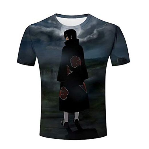 Hombre 3D Graphic Naruto Uchiha Itachi Print Camisetas Manga Corta Tees Top Camisa L