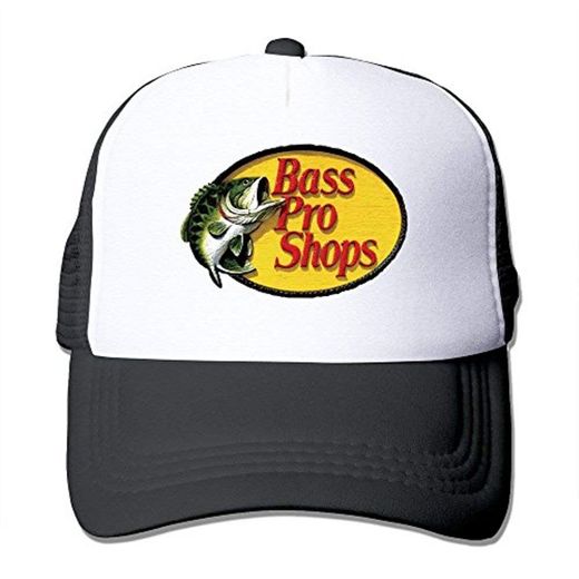 JINHBYV Unisex Bass Pro Shops Logo Classic Mesh Back Trucker Cap Hat Black