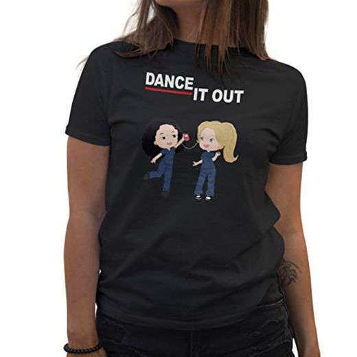 Lapi Boutique Dance It out Greys Anatomy Characters Camiseta de Mujer Negra Size M