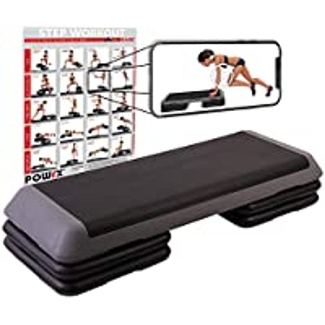 Producto Active Forever Step para Fitness, 3 Alturas Ajustables, Adecuado para Uso doméstico