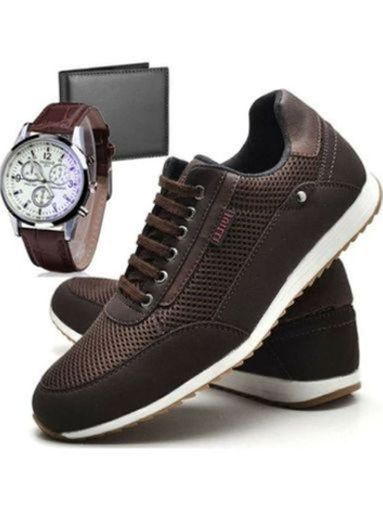 Sapatênis Sapato Casual Com Relógio e Carteira Masculino JUI