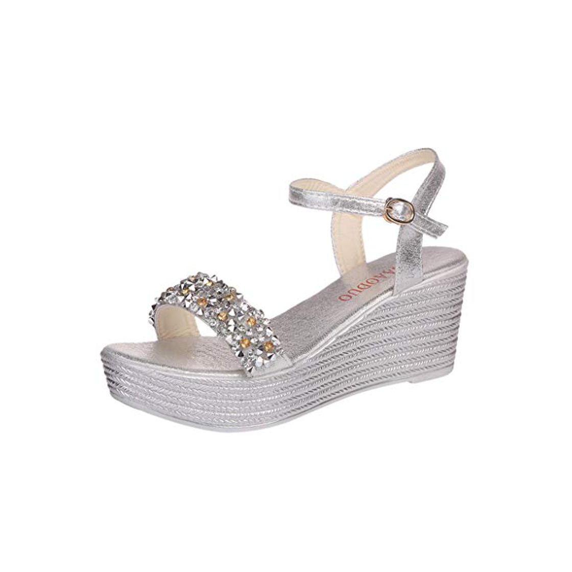 Products Sandalias Mujer Verano 2019 cuña Bohemias Casuales Zapatillas Hebilla Romanas Rhinestone Playa Gladiador Verano Tacon Planas Zapatos Cómodos riou