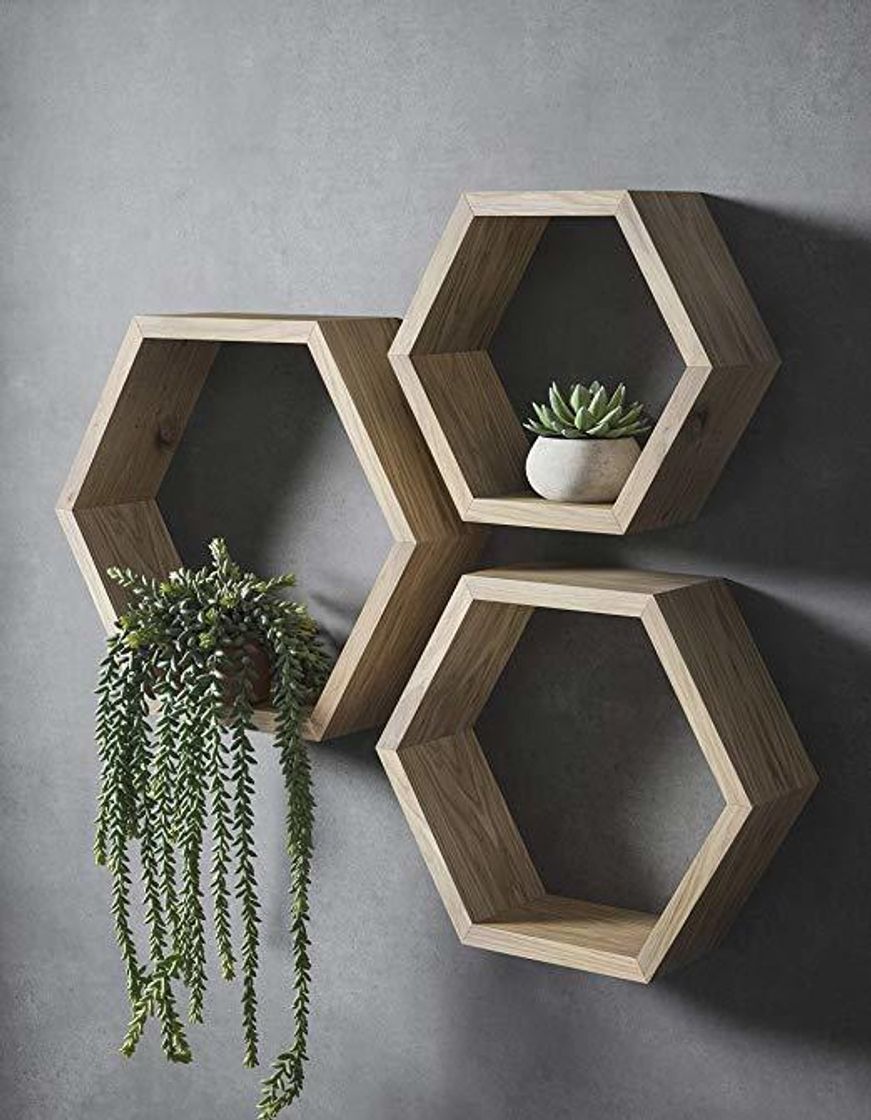 Home Duck Woodworks estantes hexagonales