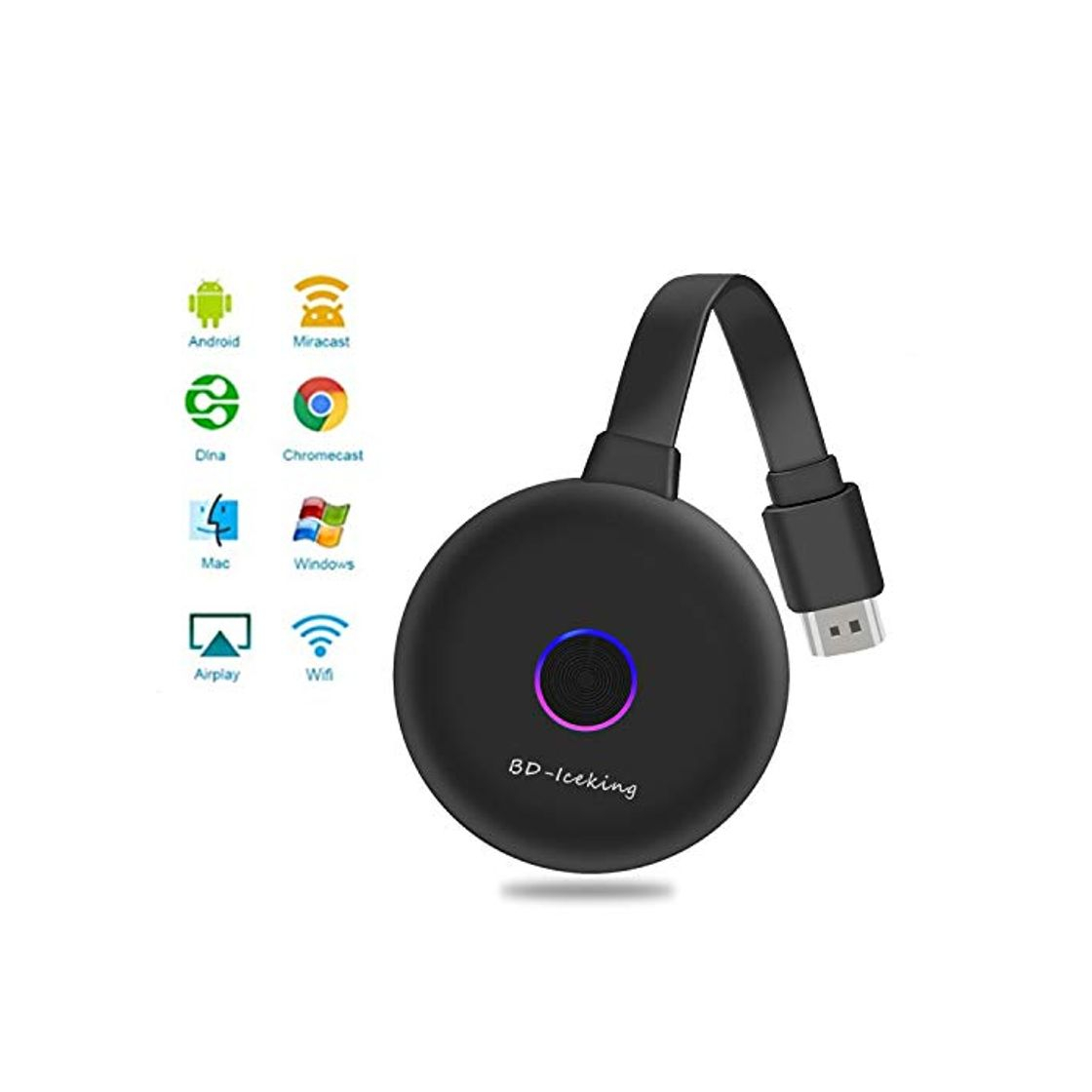 Social 2,4Ghz WiFi InaláMbrico Hdmi Adaptador,1080P HD, para Smartphones Android
