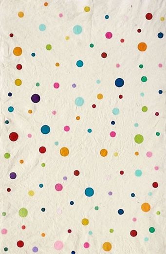 Multicolored Dots On White Handmade Paper