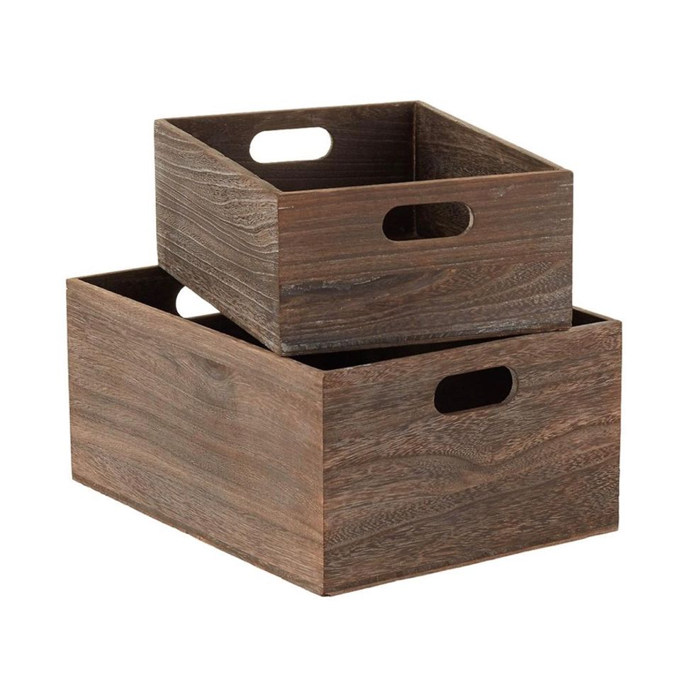 Producto Feathergrain Wooden Storage Bins with Handles