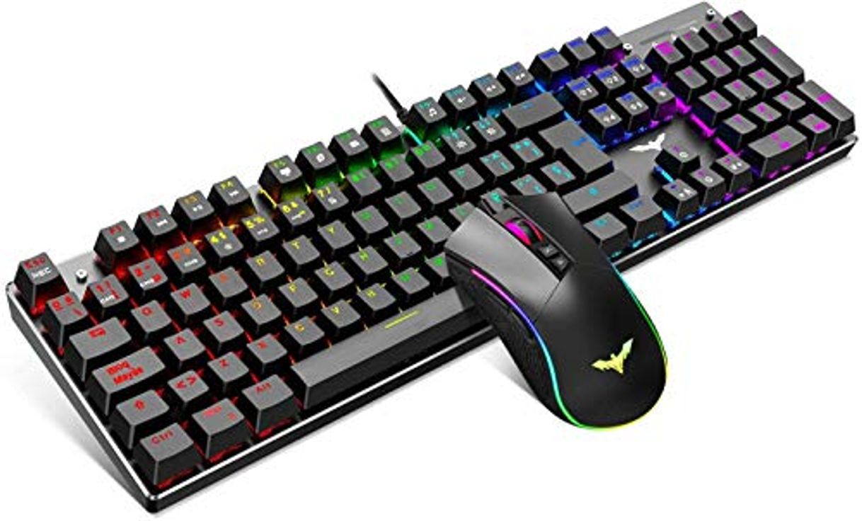Social havit Teclado mecánico Gaming y ratón Español Teclados Gaming con Cable