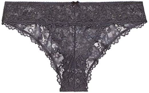 Savage X Fenty Floral Lace Cheeky, Braguita para Mujer, Gris