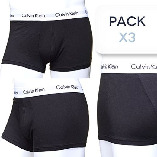 Calvin Klein Low Rise Trunk 3pk, Bóxer Hombre, Negro