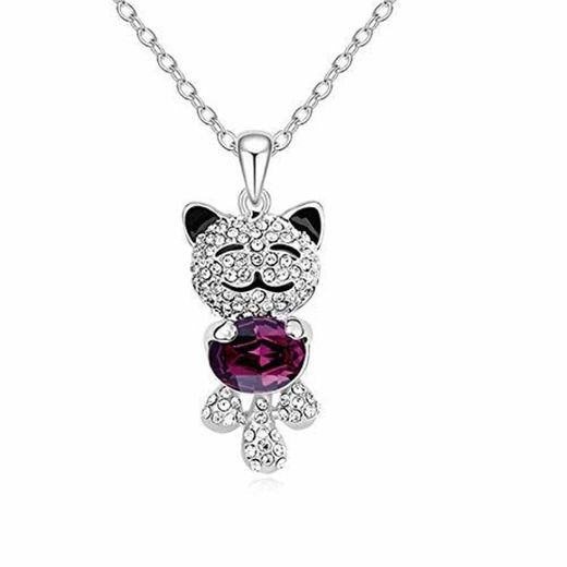 RKWEI Collar Suéter Cute Bear Collares con Colgantes Mujeres Colar Jewelry Hecho