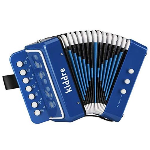 Kiddire Acordeón 7 Keys para Niños con Correas Juguete de Rhythm Band Color Azul