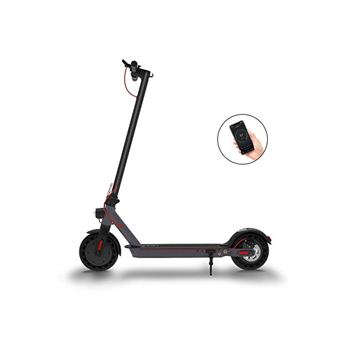 Social Hiboy Patinete Eléctrico S2 - Neumáticos sólidos de 8.5" - hasta 25