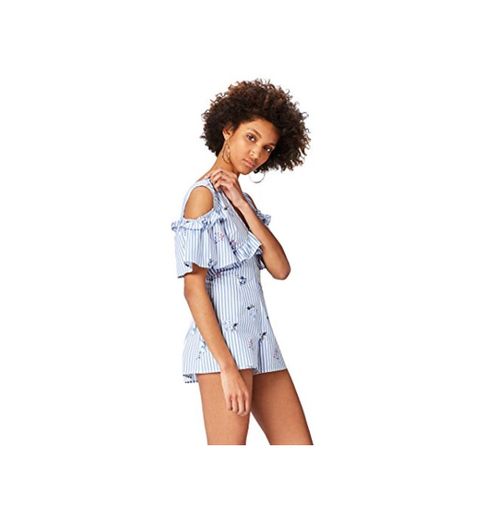 Marca Amazon - find. Vestido Camisero con Estampado de Rayas y Volantes