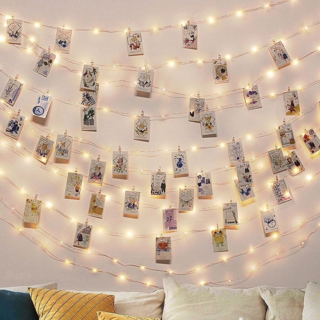 Social Luces con pinzas para fotos