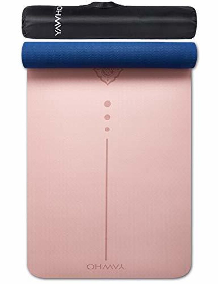 Social YAWHO Colchoneta de Yoga Esterilla Yoga Material medioambiental TPE,Modelo:183cmx66cm Espesor:6milímetros,Tapete de Deporte