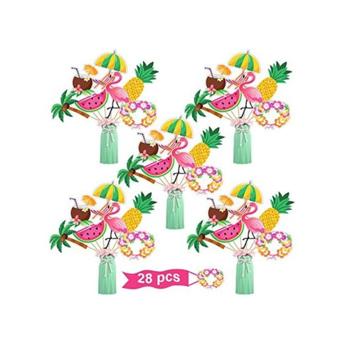 Products Juego de Palitos de Centro de Mesa de Fiesta Hawaiana 28 Topper