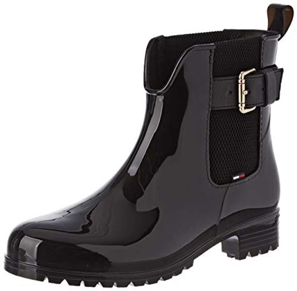 Fashion Tommy Hilfiger Cool Tommy Ribbon Rainboot, Botas de Agua para Mujer, Negro