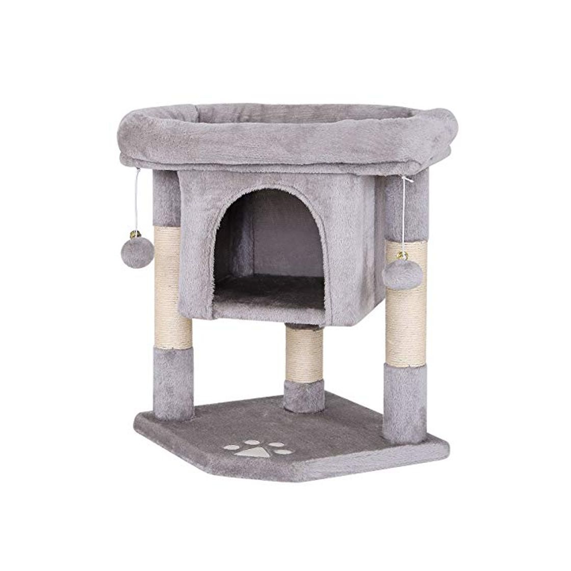 Social Dibea Árbol rascador Árbol Escalador Árbol rascador Gatos Árbol para Gatos Altura 60 cm Color Gris Claro