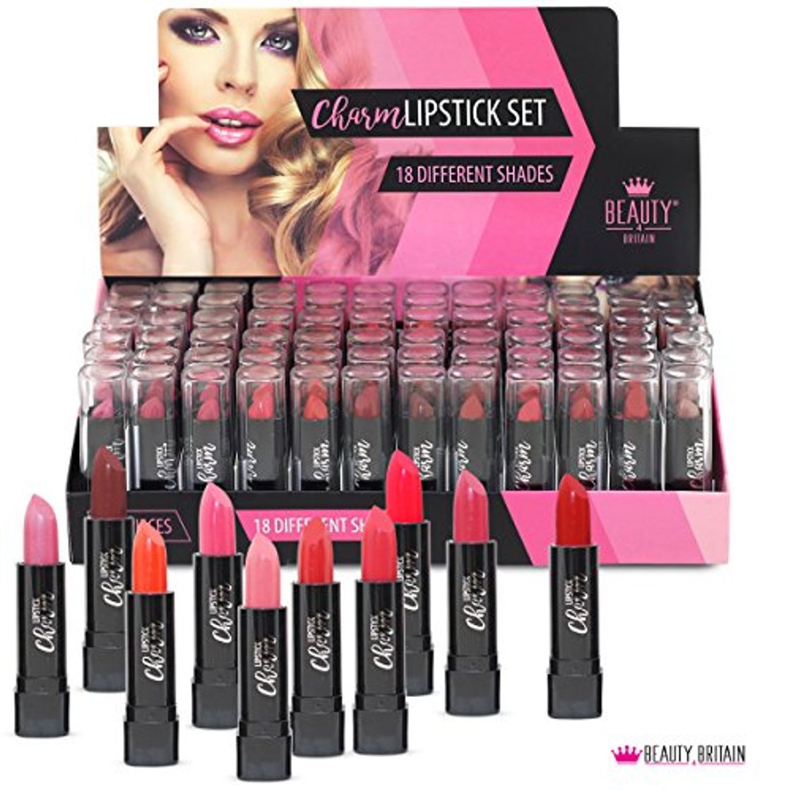 Product 72 x LÁPIZ LABIAL LIPSTICK SET MUCHAS DIFERENTES TONOS CAJA DE PANTALLA DE LUJO DE TAMAÑO COMPLETO AL POR MAYOR