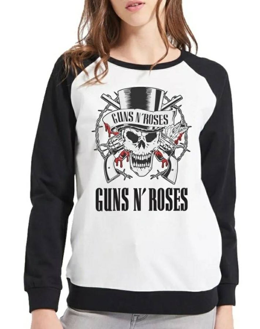 Fashion Moletom raglan Guns N' Roses