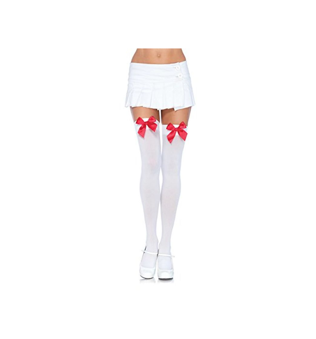 Social Leg Avenue Hosiery- Mujer, Color blanco y rojo, Talla Única
