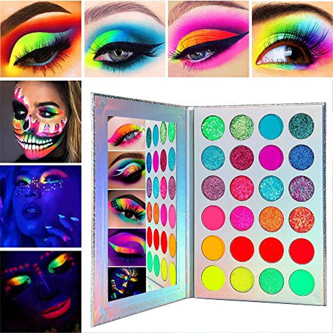 Social Paleta de sombras de ojos con brillo de lentejuelas de 24 colores