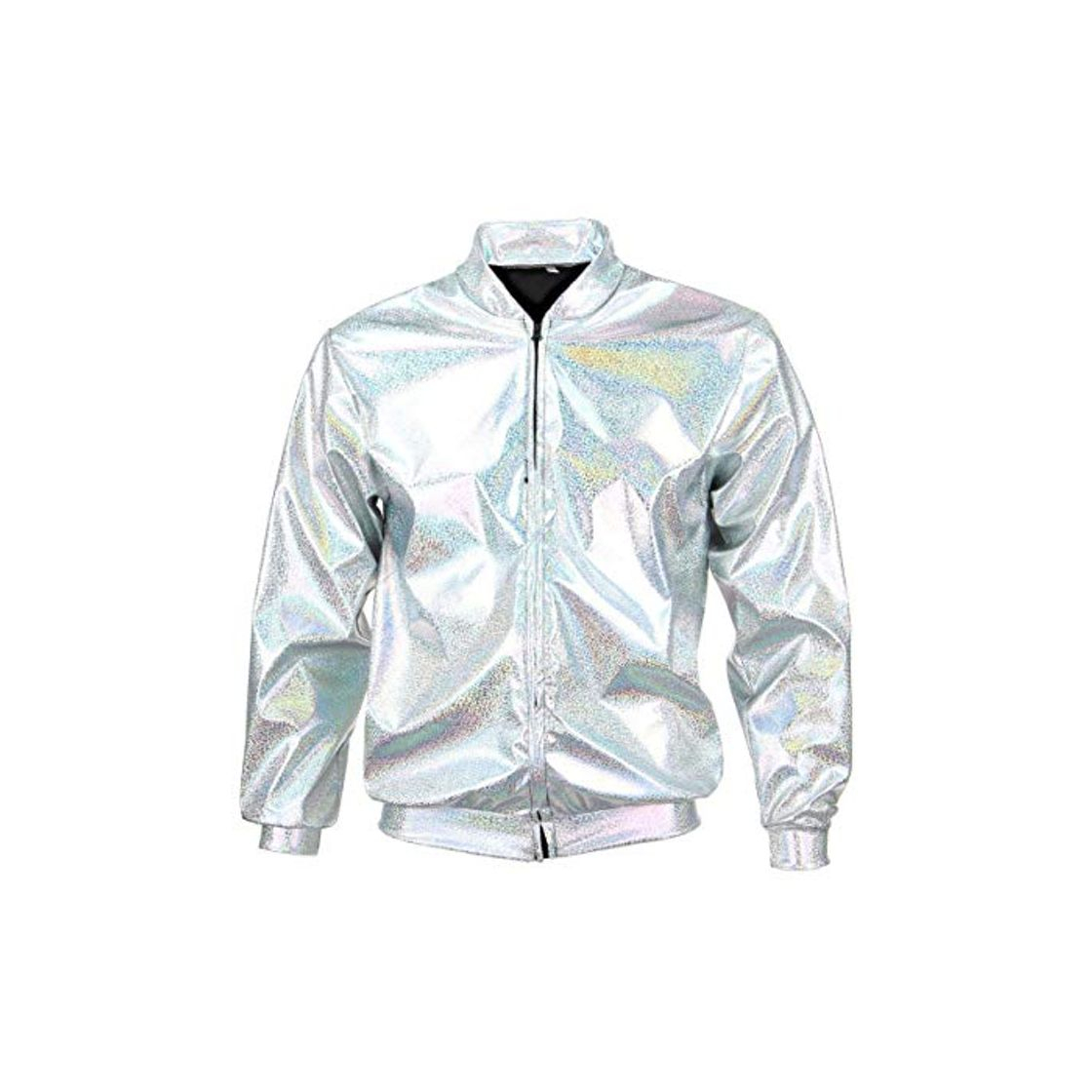 Fashion BFD - Chaqueta bomber para hombre y mujer, color plateado y dorado,