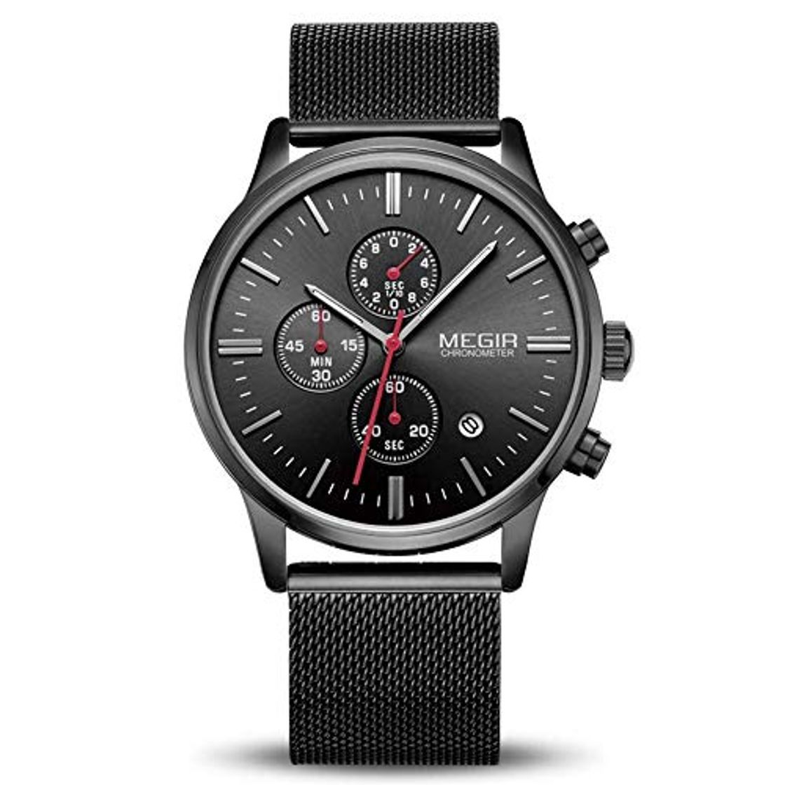 Social Relojes Hombre Relojes de Pulsera Marea Cronometro Impermeable Fecha Calendario Analogicos Cuarzo