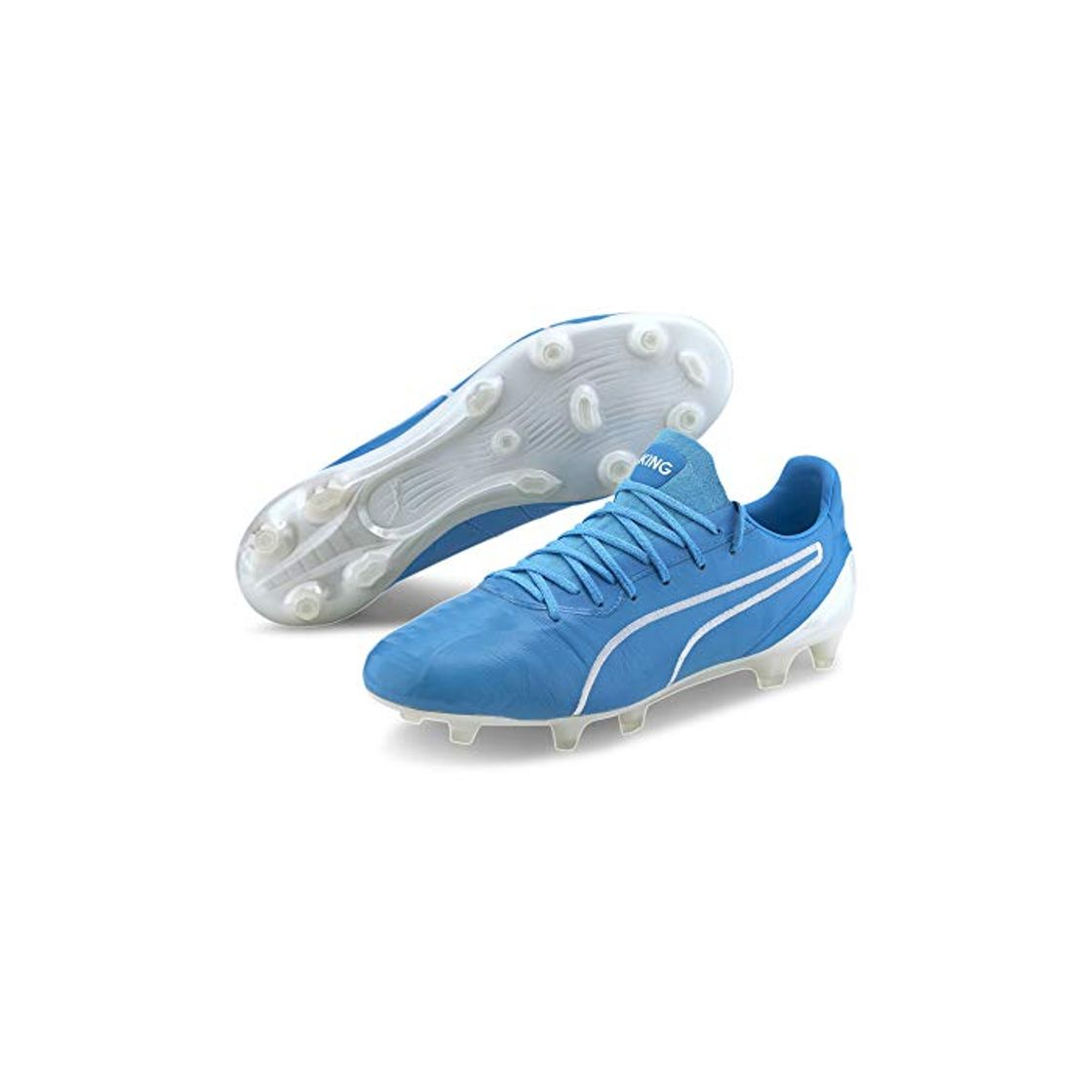 Productos Puma King Platinum FG/AG, Bota de fútbol, Luminous Blue-Puma White, Talla 8.5