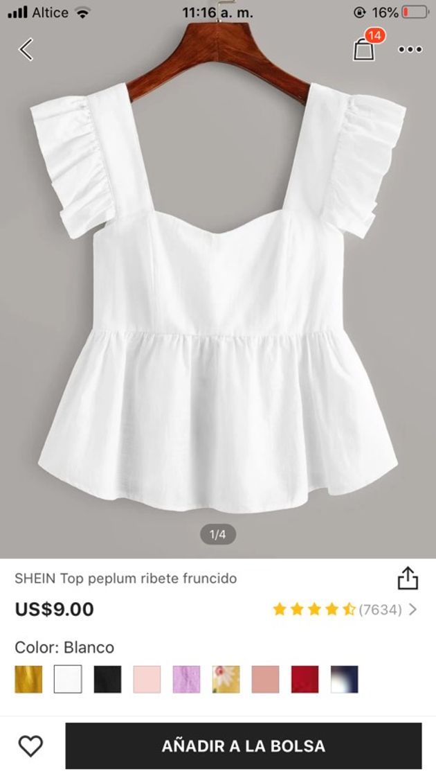 Moda Ruffle Trim Peplum Top