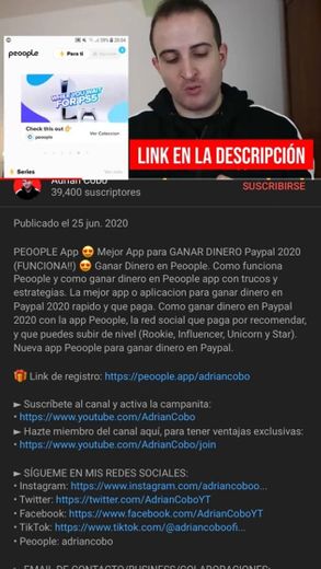 PEOOPLE App Mejor App para GANAR DINERO Paypal 2020 ...