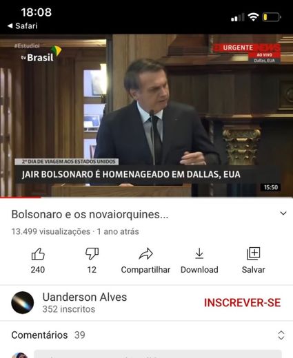 ✨ Bolsonaro sem conseguir falar “nova-iorquino” ✨