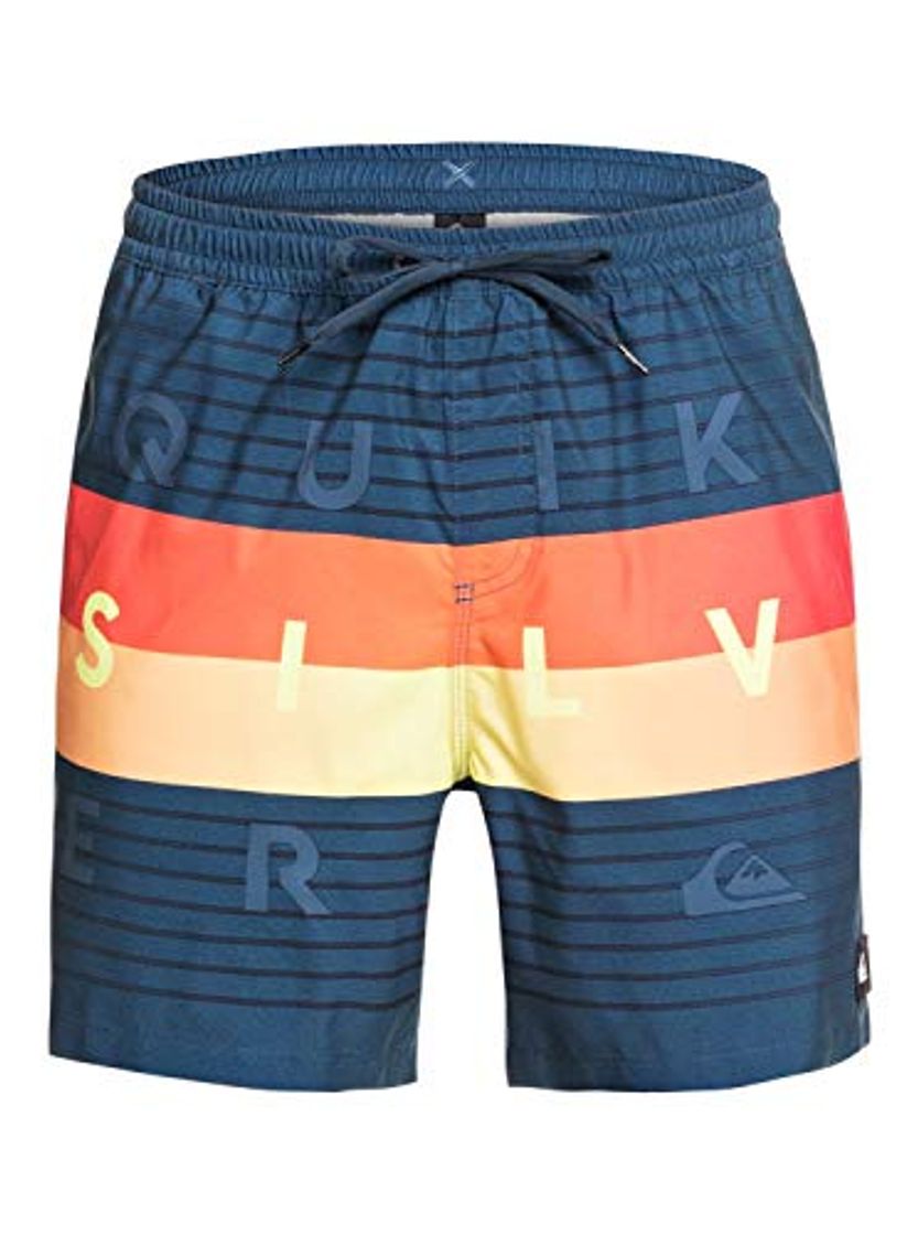 Moda Quiksilver Word Block 17" - Short De Natación para Hombre Jam