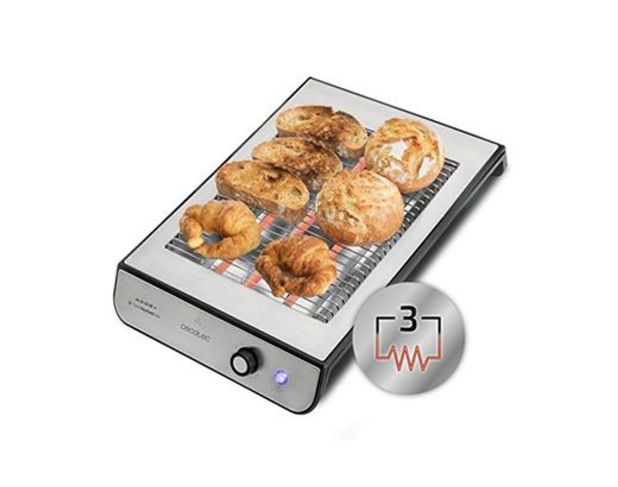 Social Cecotec Tostador Plano Horizontal Turbo Easy Toast Inox. 3 Resistencias de Cuarzo