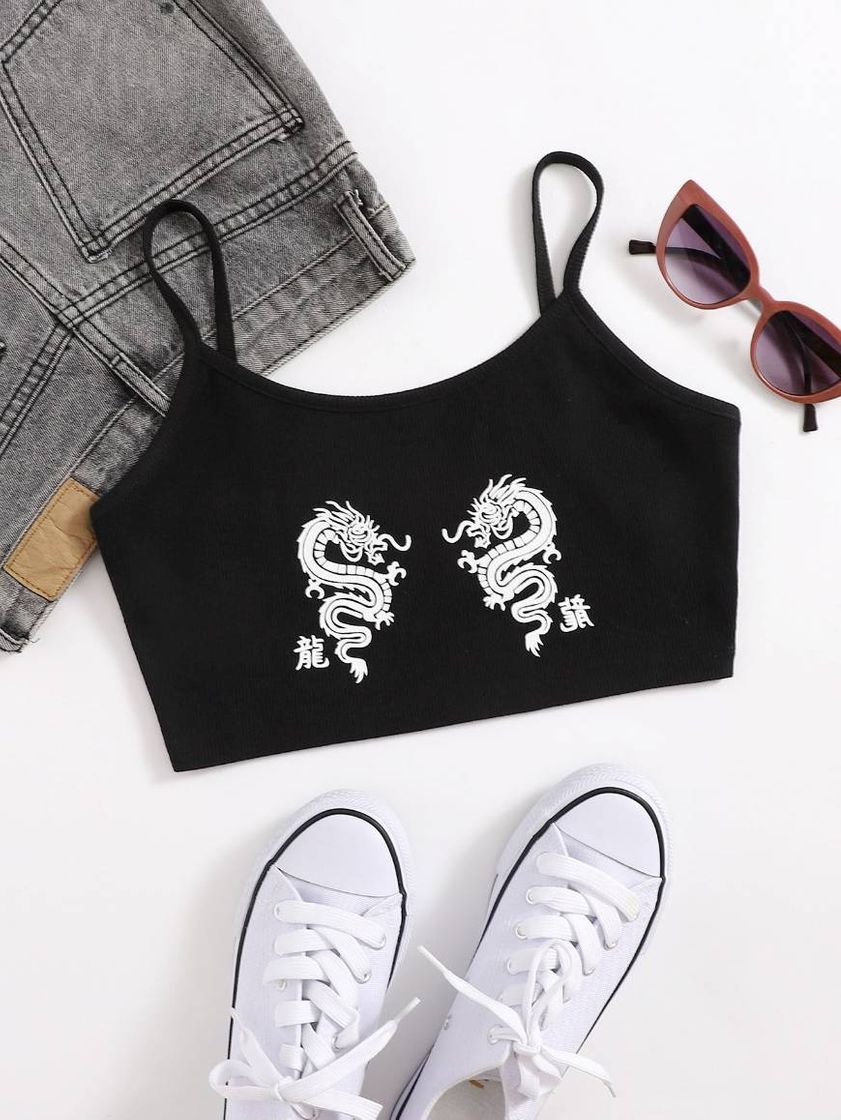 Social White Dragon Top