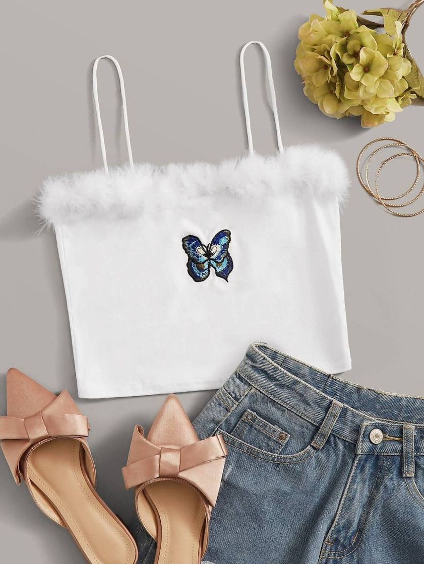 Social Blue Butterfly Top