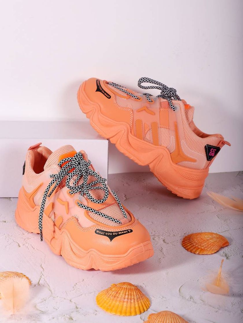 Moda Tênis Chunky Trainers Laranja