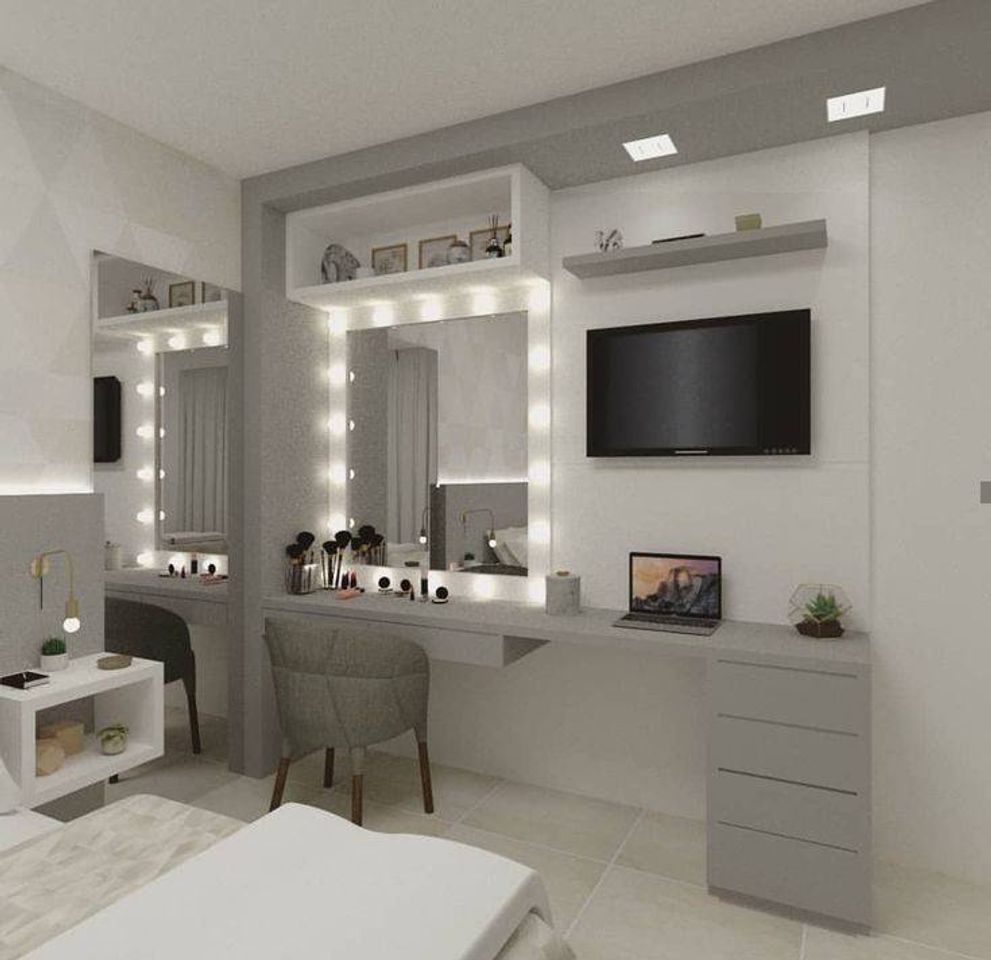 Fashion Quarto branco com decoração branca e minimalista