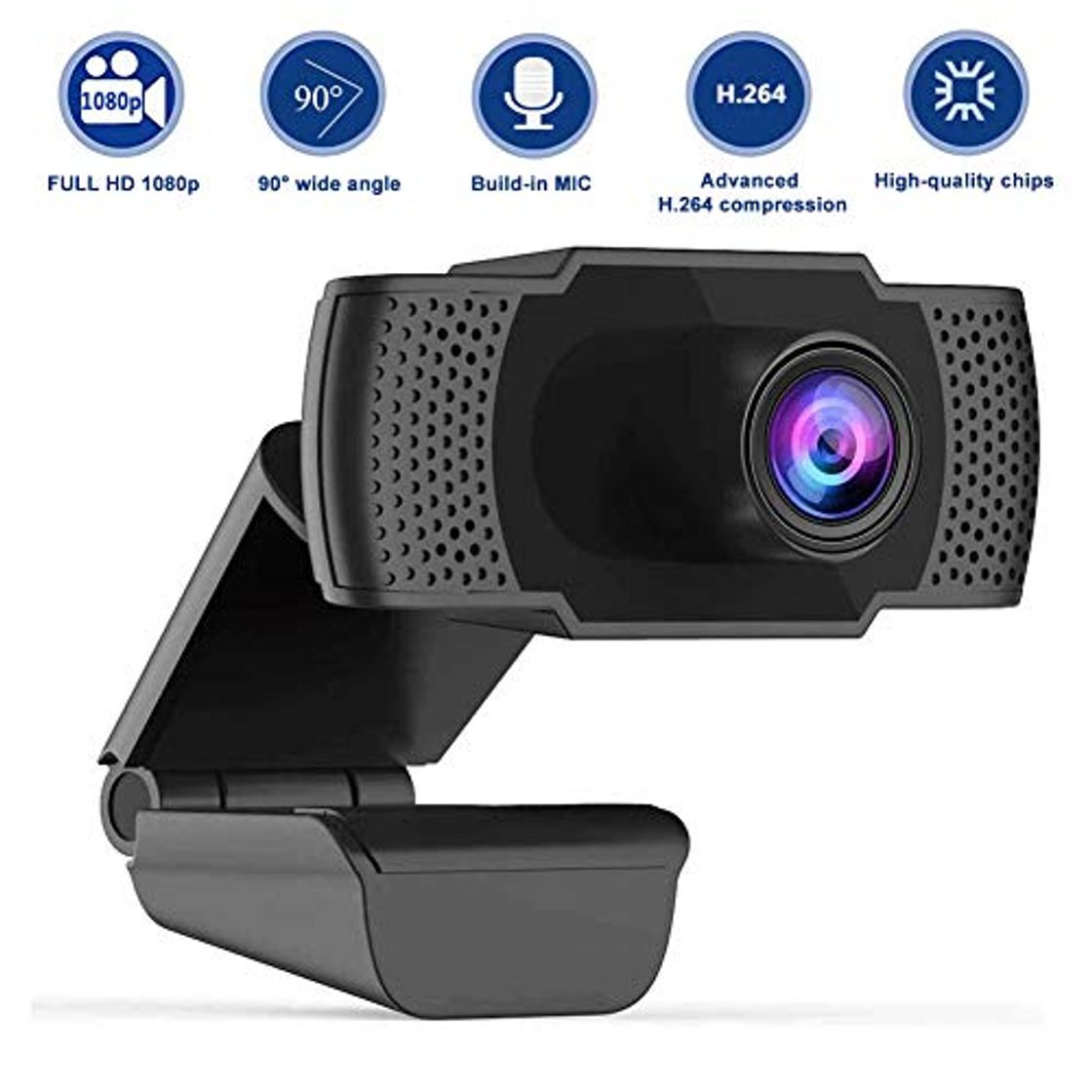 Social swonuk Full HD 1080P Cámara Web con Micrófono de Reducción de Ruido
