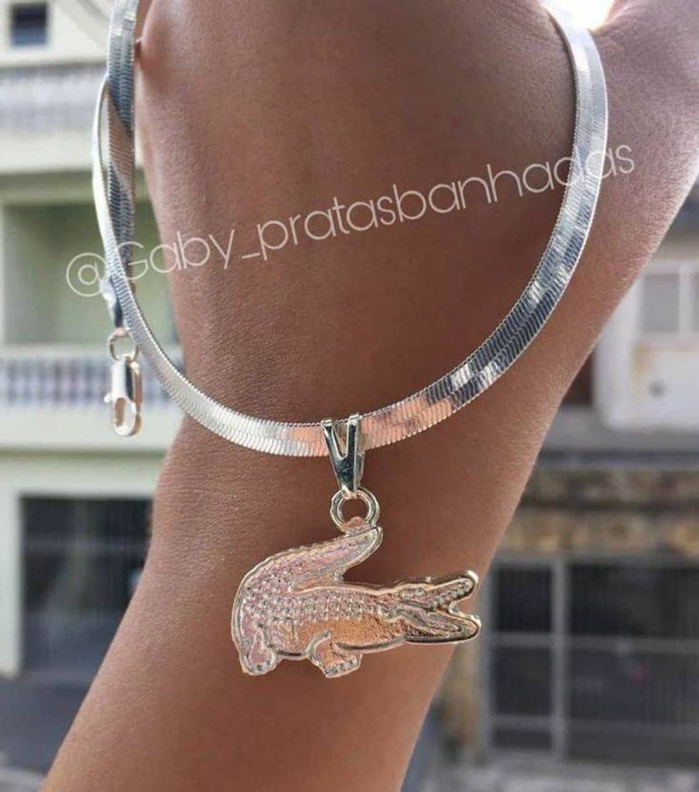 Fashion Corrente prata 925 feminina e pingente da Lacoste 🐊